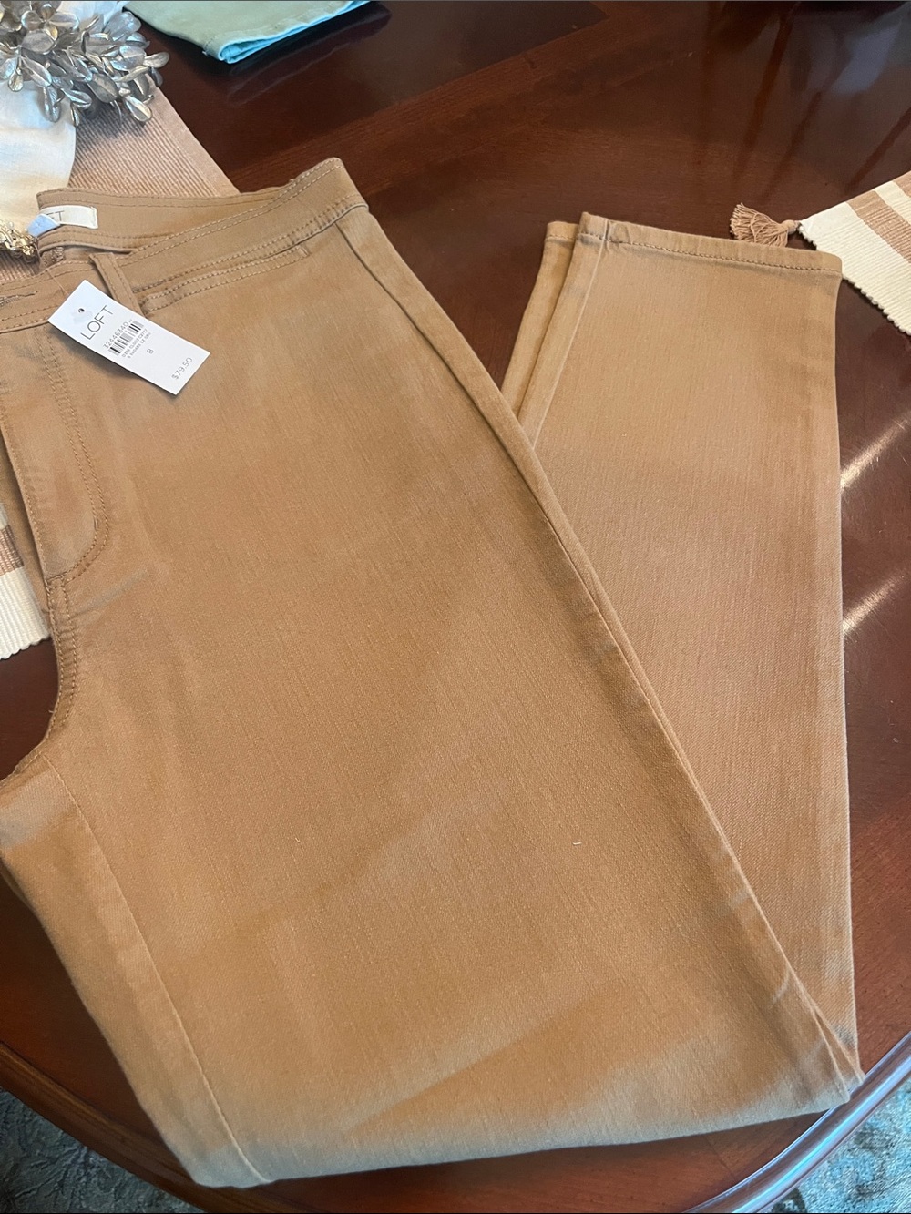 LOFT Light Tan Straight-Leg pants